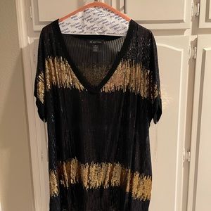 Black and gold beaded tunic